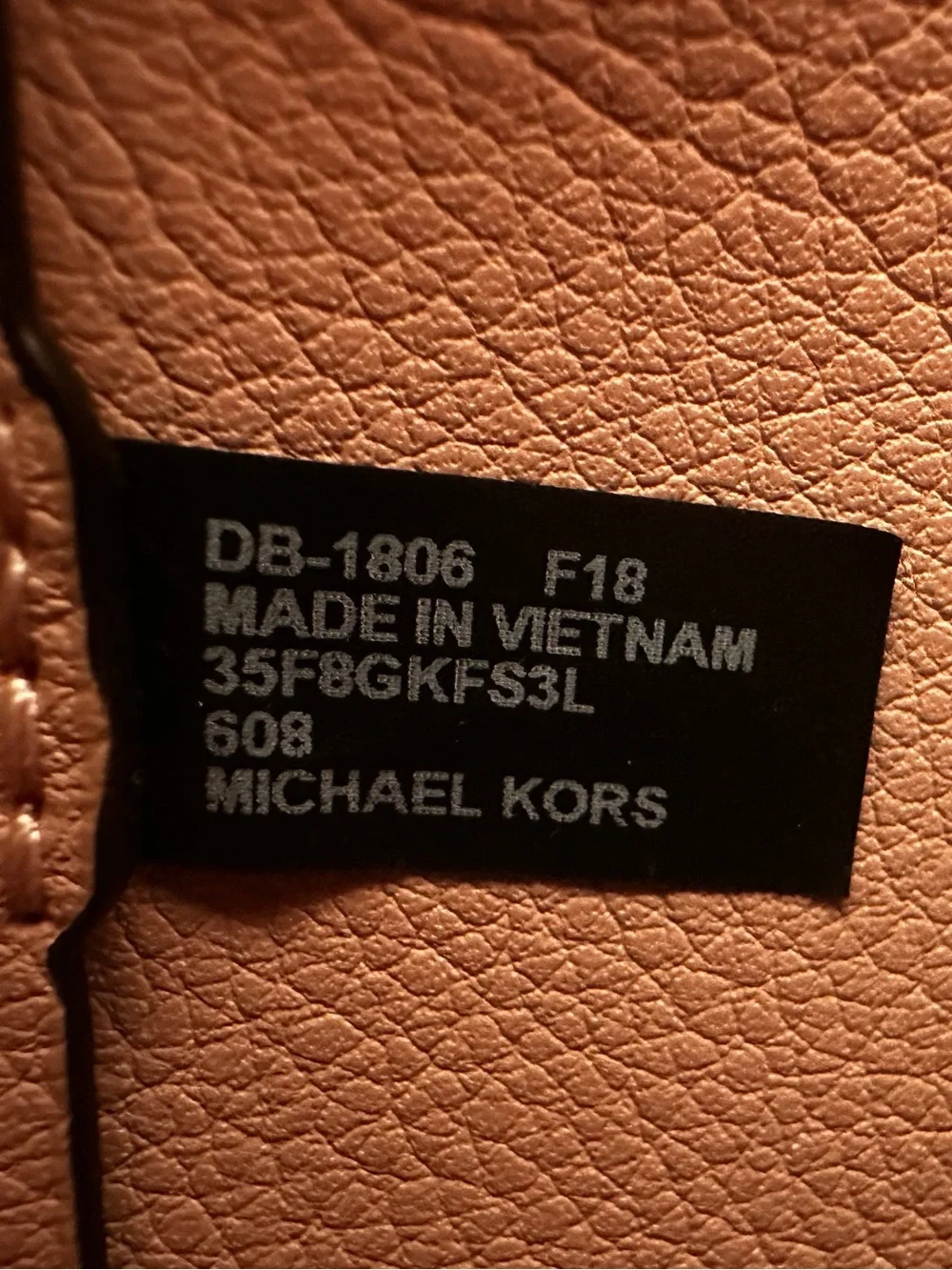 Michael Kors Light Pink Pebbled Leather Satchel with Gold Charm
